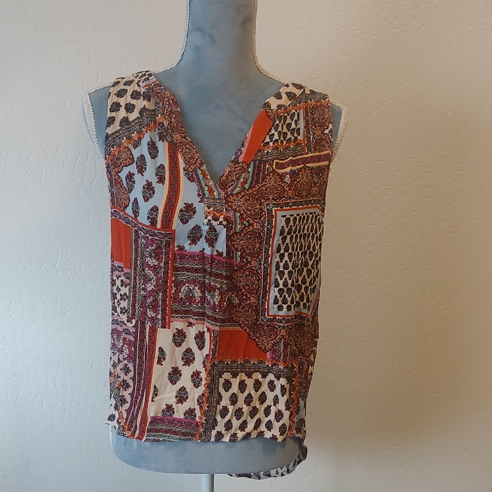 Patchwork Sleeveless Top